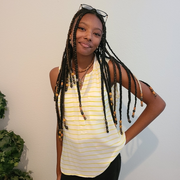 ANN TAYLOR Stripped Tank Top With Pockets - Picture 5 of 13